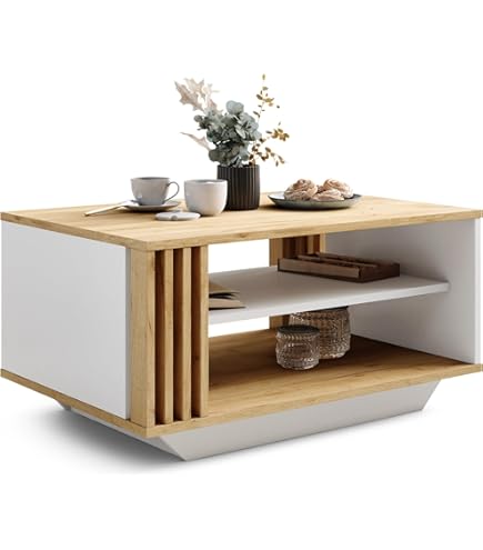 Moderne salontafel 100x50x45 / 100x50x60 cm - Verstelbaar blad - Met