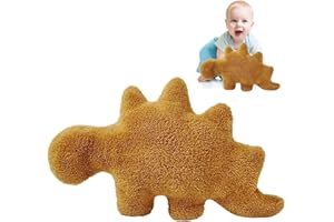 LEBENISTGUT Dino Nugget Kuscheltier, Dino-Nugget-Kissen, Dino Chicken Nugget Dinosaurier Plüschtier, Dinosaurier Nugget Plüschtier, Kissen Geburtstagsgeschenke für Kinder Zimmerdekoration (Stegosaurus)
