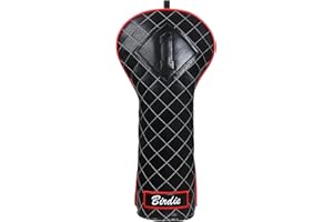 BIG TEETH Golf Club Wood Head covers for Driver/Fairway/Hybrid 1FH Elastic Closure Black PU Leather Birdie