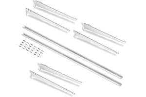 Emuca - Perfiles de fijación a pared y soportes para estante Jagmet, 380, Pintado blanco, Acero