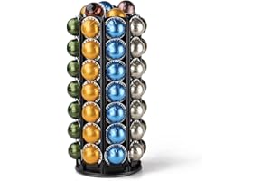 Bagoo, Supporto per cialde Nespresso Vertuoline, rotazione di 360 gradi, con supplemento centrale addizionale, contiene più di 56 capsule