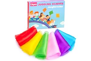 Cikyner Sciarpe di Giocoleria, 6 Pezzi di Foulard Giocoleria Colorati 60x60 cm Sciarpe da Giocoleria Panni da Giocoliere per Danza per Interni e Giardini, Giocoleria, Gioco Sensoriale per Bambini