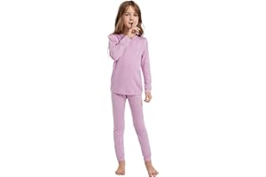woolcano Thermounterwäsche Kinder Unisex, 100 % Merinowolle Set für Jungen & Mädchen, Skiunterwäsche Winter, Warm & Bequem