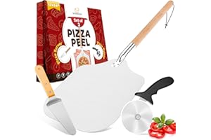 Sefinsecimi Pizza Tool Set – 12x14 Inch Pizza Peel, Pizza Cutter Wheel and Wood Handle Cheese Peel – Professional Kitchen Kit for Baking & Serving – Perfect for Home & Pizzerias