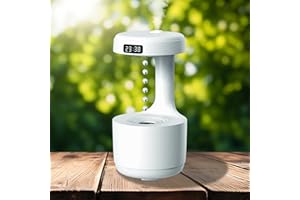 CHANEEHANN Anti-Gravity Humidifier, 600ML Humidifier for Bedroom, Mute Cool Mist Humidifiers, USB Desktop Humidifiers with 8h Working Time, Smart LED Display, Waterless Auto-Off, for Baby Home Office