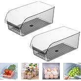 Friendjia 2 Pieces Refrigerator Organizer: Food Grade Vegetable Drawer, BPA Free Clear Organizer for Kitchen, Refrigerator an