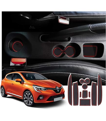ASC Tappetini Auto In Moquette Per Renault Clio V Serie 2019-2024 - Set 4 Pezzi, Battitacco In Gomma, Antiscivolo, Made In Italy - 2