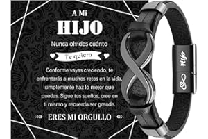 MANVEN Pulsera Hijo Regalo para Hijo Regalos Para Adolescentes Regalo Cumpleaños 18 Graduación Navidad Pulsera Cuero Hombre Grabado Inspiración
