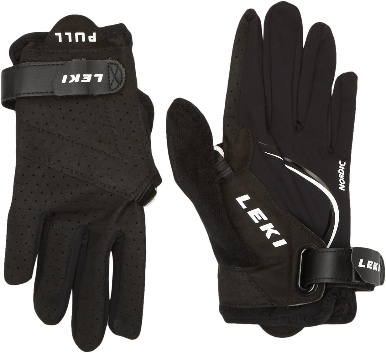 Leki Lite Shark Nordic Walking Gloves Long, Unisex, Walking Handschuhe Nordic Lite Shark Long, black/white