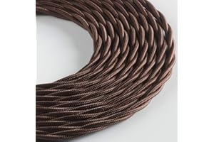 Klartext - Cavo tessile trecciato BELLE ÉPOQUE per installazione elettrica vintage, 3X1mm, Marrone, 3mt.