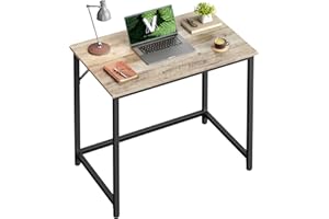 VASAGLE Scrivania per Computer, Postazione Lavoro, Scrivania da Ufficio, Studio Camera da Letto 50 x 80 x 76 cm, Stile Industriale, Struttura Metallica, Greige Melange e Nero Inchiostro LWD038B02