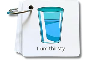 ALBIDAYA ISLAMIC STORE Plastic Communication Cards, Basic Communication 60 Picture Words, Special Needs, Autism, Toddler, Hospital Cards, Non Verbal Speech Therapy, Senior