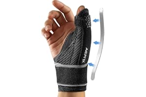 AGPTEK Tutore Pollice Destro e Sinistro con Supporto Staccabile, Tutore per Rizoartrosi Confortevole, Sollievo il Dolore della Tendovaginite Radiale, del Dito a Scatto, M (15-17cm)