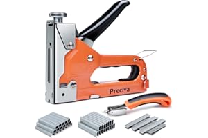 Graffatrice Manuale Preciva 3 in 1 Professionale Sparapunti Inossidabili,Pistola per Graffette/Graffatrice per Impieghi Gravosi,3 vie Tacker con 2100 Graffette tipo D,U a T