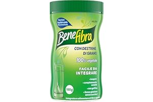 Benefibra, Integratore alimentare di Fibra, per l’equilibrio della flora intestinale, senza sapore, 155gr