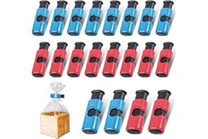 NEOVSUNY 20 Stück Verschlussclips Gedrückt Verschlussklammern Clips für Tüten, Dauerhaft Tüten Verschluss Verschlussclips für Beutel Wiederverwendbar Gefrierbeutel Clips(Rot Bleu)