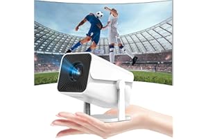 PYIER Mini Projecteur Portable, Focus Électrique & Auto Keystone Videoprojecteur Bluetooth Supporte 4K 1080P, 270° Rotation Video Projecteur Portatif, Compatibile avec Téléphone TV Stick HDMI USB