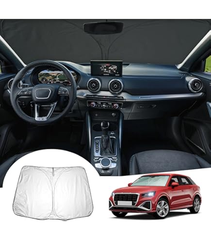 GAFAT Kompatibel mit Audi Q2 SQ2 Facelift 2016-2024 Sonnenschutz Frontscheibe Innen, Q2 Windschutzscheibe Sonnenschirm Sonnenblende, Abkühlung, UV Schutz, Q2 Zubehör