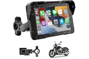 NFOIEIS Pantalla Moto Carplay, Inalámbrico CarPlay y Android Auto, 5” Impermeable Táctil GPS Moto con Bluetooth, Navegador, Siri/G00gle Asistente, Supporto Magnetico - Fácil de Instalar y Desmontar
