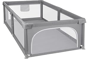 MS BabyWorld - PARC POUR BÉBÉ XL - 180x120 | Parc Pliable pour Bébé | Aire de Jeux Sécurisée | Avec Portillons et Fenêtres en Maille