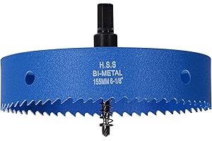 HOME COMPOSER Lochsäge 200mm, Schnellarbeitsstahl HSS M42 Bi-Metall Lochsäge, Lochfräser mit Sechskant-Schaft und Bohrer für Holz, Trockenbau und Metallblech, 1 Stück Blau
