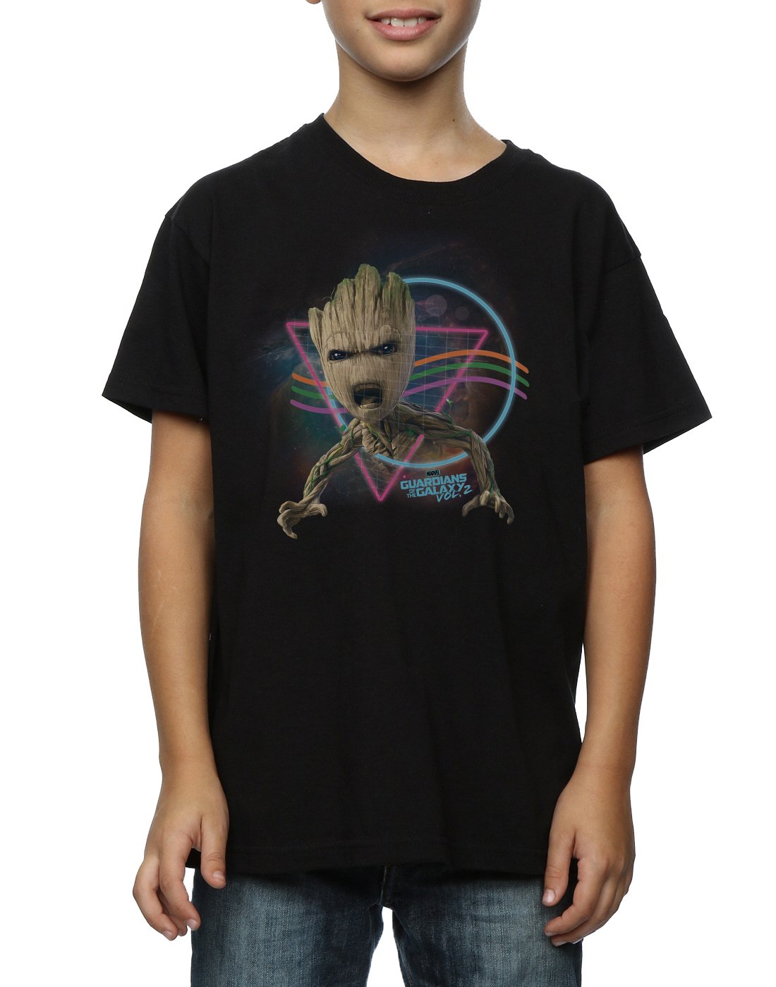 Marvel-Jungen-Guardians-of-the-Galaxy-Neon-Groot-T-Shirt