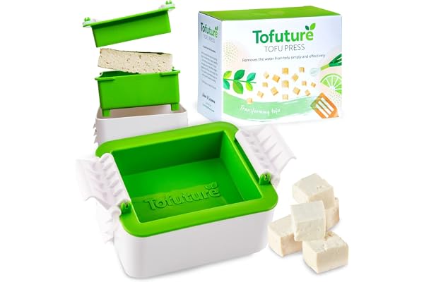 Tofuture Tofu Press – La presse à tofu originale, sans BPA, compatible lave-vaisselle – Pour un tofu plus ferme et savoureux – Facile & efficace – Idéal pour la préparation des repas – 8-14 oz