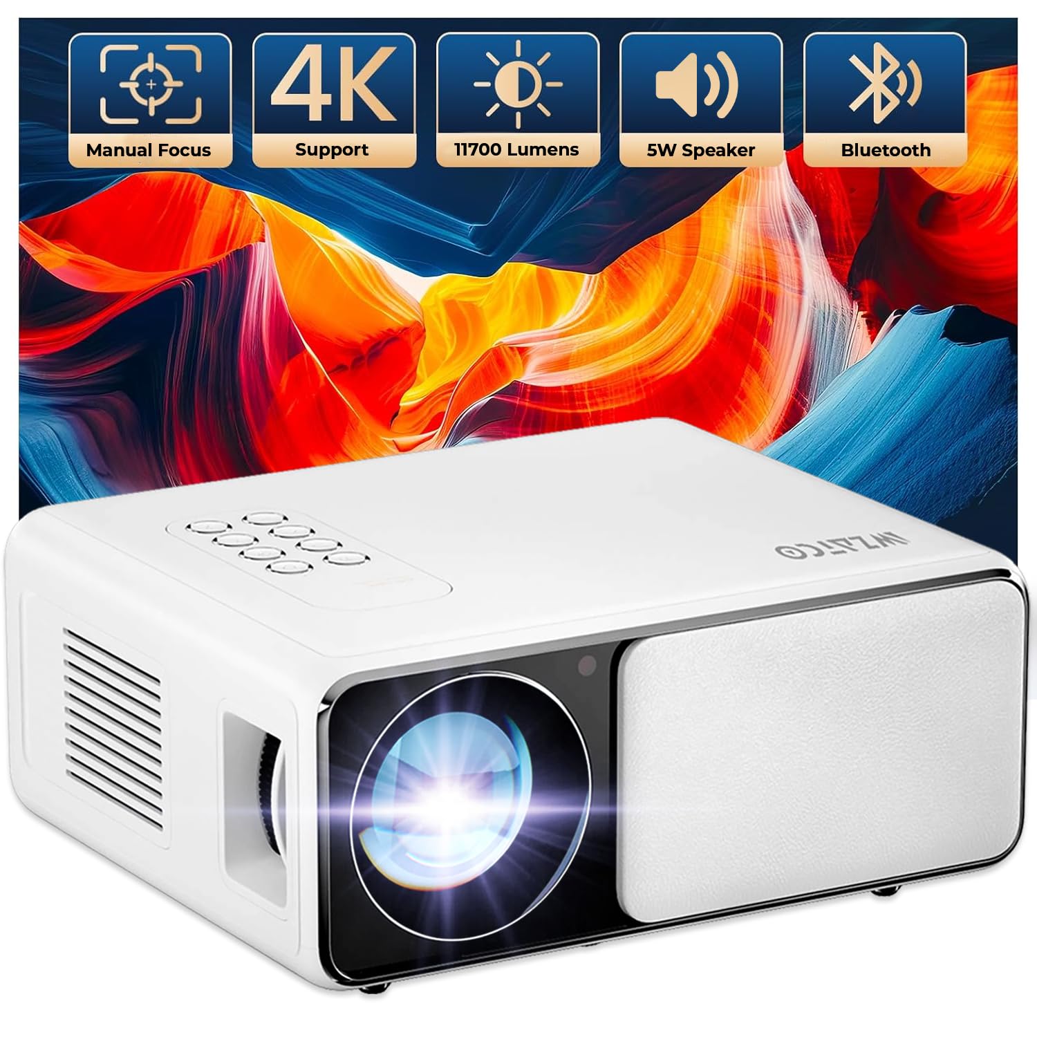 WZATCO Yuva Plus (Upgraded) Native 1080P Full HD Projector with 4K Support, 11700 Lumens (Best in Segment), 250
