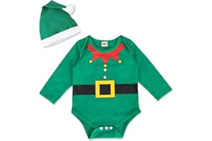 Hifot Pagliaccetto Neonato per Natale, Bambino Ragazze Ragazzi My First Christmas Costume Babbo Natale Bambino 0-18 Mesi Regalo Natale