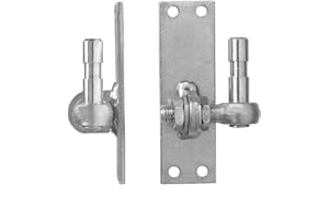 Pollmann Baubeschläge 1070160 Plattenhaken D5 2-fach verstellbar, Dorn Ø 16 mm, hell verzinkt, 2 Stück