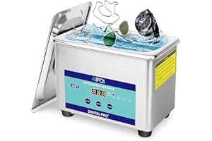 AIPOI Pulitore ad ultrasuoni 800ML, 35W Pulitore Ultrasuoni in acciaio inossidabile con timer da 30 minuti, per la pulizia di gioielli, argento, occhiali, protesi dentarie, parti di orologi, ecc