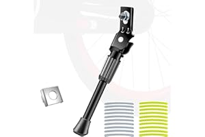 Hapoyxm Pata Cabra Bicicleta Niño - 12~20 Pulgadas Soporte para Bicicletas Niño con 20PCS Pegatinas Reflectantes y Espaciador de Montaje, Antideslizante Caballete Bici para Niño Bicicleta Carretera