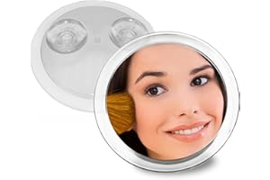 Specchio da trucco con ingrandimento 5x, specchio da trucco da bagno di alta qualità, diametro 15 cm, rotondo con ventosa, specchio da trucco in acrilico per casa e in viaggio Fantasia