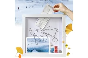 UAZEO Adventure Archive Box, Large Size 30 Adventure Archive Box Frames, White Travel Memory Boxes for Travel Keepsake Box Large,Life in a Box Frame Travel Memory Box Frame Travel Ticket Shadow Box (20cm)