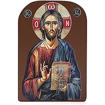 Jesus Christus Ikone Triptychon - Holz Reisealtar, 19x11cm Christliche Ikonografie