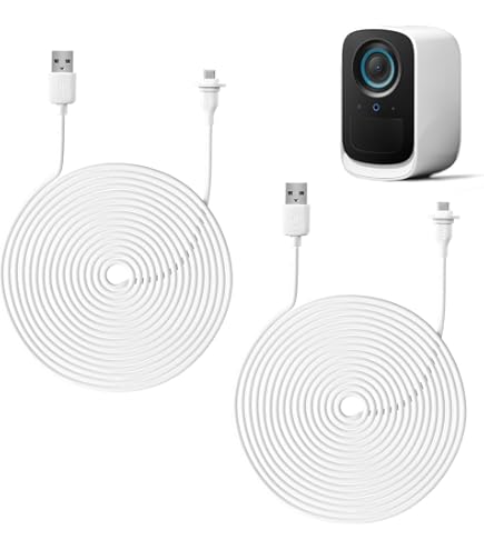 9 m netsnoer en adapter voor eufy Security, eufyCam 2C, eufyCam 2C Pro, weerbestendige buiten- of binnenkabel, continu oplaadbare Eufy camera (1 stuks