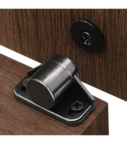 Gedotec Magneetvergrendeling met tegenplaat Inboormagneet Deur magneetsluiting voor inboren | Extra sterke deurmagneet zwart | Houtkracht 2 ,0 kg | 2 stuks - Meubelmagneten voor kastdeuren