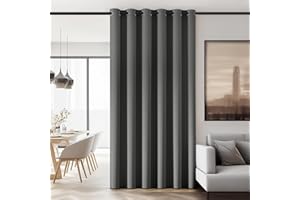 Deconovo Rideaux Occultants Isolant Thermique Anti Froid, 200x280 CM (Largeur x Hauteur), Rideaux pour Salon et Chambre, Design Moderne à Oeillets, Gris Clair, 1Pièces