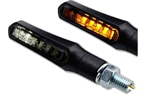GERMANY MOTORSPORTS LED Mini Motorcycle Indicator with Parking Position Light Shark E-Approved Black Universal 12 V (Parking Light/Position Light, 1 Pair)