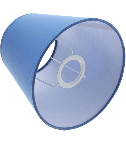 Abat-jour Cône 40cm Tissu Coton Bleu Clair - Fait Main Pour Lampe De Table Et Lampadaire E27