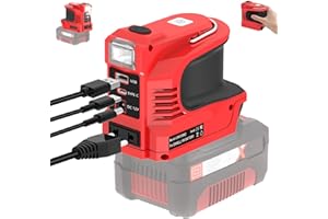 YRHPLM Wechselrichter für Einhell 18V Akku，DC 18V auf AC 220V Spannungswandler Adapter mit Typ-C& USB & DC12V Anschluss und AC Steckdose,Notstromaggregat für Camping(Akku Nicht enthalten)