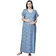 MomToBe Women's Cotton Maxi Maternity Nighty/Feeding Nighty/Pregnancy Night Gown/A-Line Nursing Nighty with Zippers for Nursing Pre and Post Pregnancy