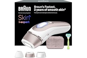 Braun Epilateur Lumiere Pulsee Intelligent Skin i·expert PL7253, Epilation À Domicile, Alternative Au Laser, Avec Appli, Rasoir Venus, 3 Têtes Intelligentes Pour Epiler Jambes, Visage et Plus