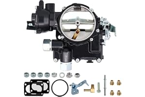 NENKUTEN Marine Carburetor 2 Barrel Carb for Mercruiser 3.0L/2.5L Electric Choke 4 CYL Engines with Jets Long Linkage and Gaskets nut Replace 3310-864940A01, 3310864940A01, 8M0045397(Black)