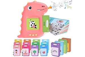BBLIKE Talking Flash Cards Early Educational Toys for 1 2 3 Year Old Baby Boys Girls 224 Words Learning Speech Development Montessori Sensory Toy for Kids Preschool Birthday Christmas XMAS Gift Pink