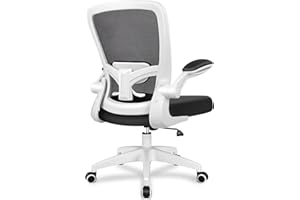 FelixKing Krzesło biurowe, ergonomiczne, z regulowanym podparciem lędźwiowym, krzesło do biurka z regulowanymi podłokietnikami, fotel szefa z siatki, wysokie oparcie, krzesło biurowe 70 kg (białe)