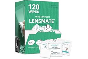 Lensmate Lens Wipes for Glasses, 120 Count Individually Wrapped Glasses Cleaning Wipes, Wet Spectacle Wipes for Eye Glasses Lenses, Phone & Computer Screens, Sunglasses, Cameras and Car Touch Screens