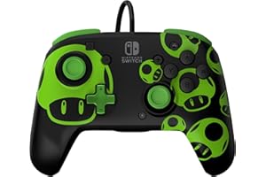 Pdp Switch Rematch Filaire Manette 1-Up Glow In The Dark Licence Officiel By Nintendo - Customizable Buttons, Sticks, Triggers, And Paddles - Ergonomic Manettes