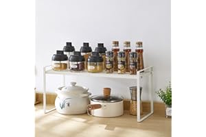 Homtone Organizer na półkę do szafki, mlecznobiały blat kuchenny, półka na blat do kuchni, łazienki, na blaty (51 cm)