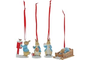 ENESCO Beatrix Potter - Juego de 4 Adornos Colgantes, Multicolor